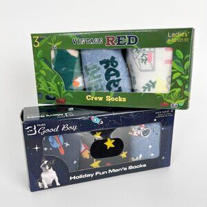 New Sock Bundle Lot Two Sets Stocking Stuffers Christmas Gifts Mom Dad Presents